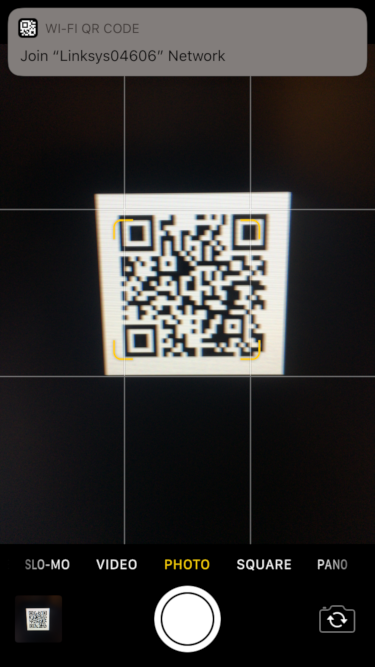 your WiFi access point password into a QR code